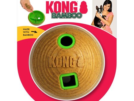 KONG Bamboo Treat Dispenser Ball Dog Toy Tan 1ea MD, 4.75 in Online