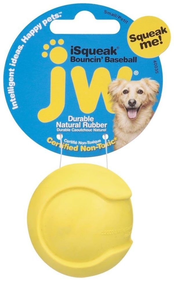 JW Pet iSqueak Bouncin  Dog Toy Baseball Assorted 1ea SM Supply