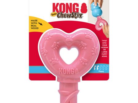 KONG ChewStix Puppy Twist Dog Toy Heart 1ea LG Supply