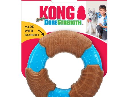 KONG CoreStrength Bamboo Ring Dog Toy Blue Red 1ea SM Cheap