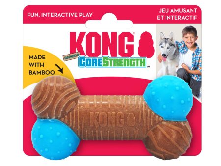 KONG CoreStrength Bamboo Bone Dog Toy Blue Red 1ea SM Sale