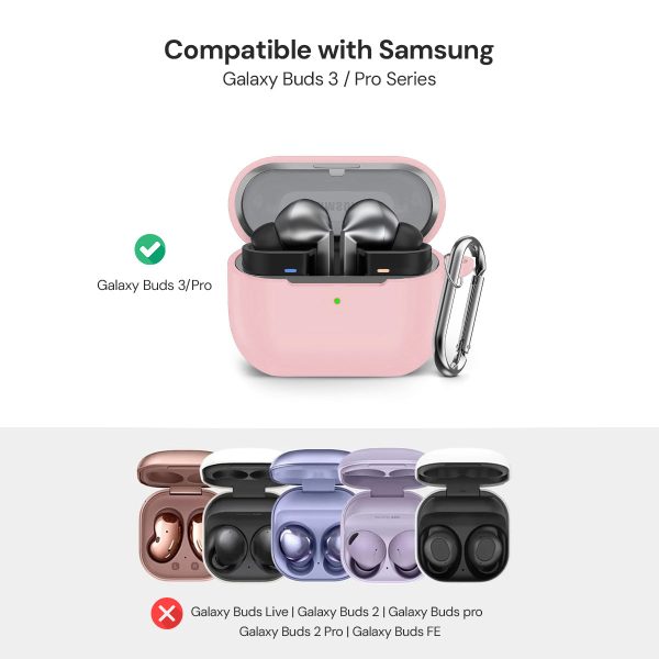 Samsung Galaxy Buds 3 Pro   Samsung Galaxy Buds 3 Case Cover | Silicone Protective Headphone case - Pink Cheap