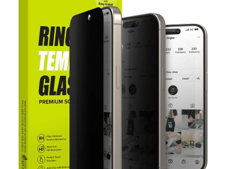 iPhone 15 Pro Screen Protector | Privacy Tempered Glass Screen Guard With Installation Jig Supply