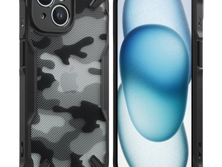 iPhone 15 Plus Case Cover| Fusion-X Series | Camo Black For Sale