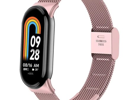 Xiaomi Mi Band 8 Milanese Strap with Adjustable Buckle  | Rose Pink Hot on Sale