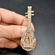 Vintage Mandolin Silver Filigree Brooch Cheap