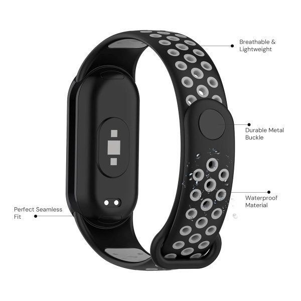 [Pack of 5] Silicone Strap For Xiaomi Mi Band 8 -Soft Silicone Skin-Friendly Wrist Strap Air-Hole Replacement Wristband Accessories Online now