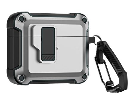 AirPods 4 Case Cover (2024) with Secure Lock Clip | Rugged Armor Shockproof Hard Shell Design |Silver Online Hot Sale