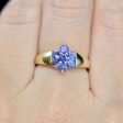 9CT Yellow Gold Tanzanite Flower Floral Cluster Ring Sale