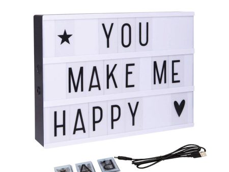 Message LED Lightbox with Combination Letters, Numbers & USB Cable DIY Light Box [ A5 Size ] Wall Decoration For Party Hot on Sale