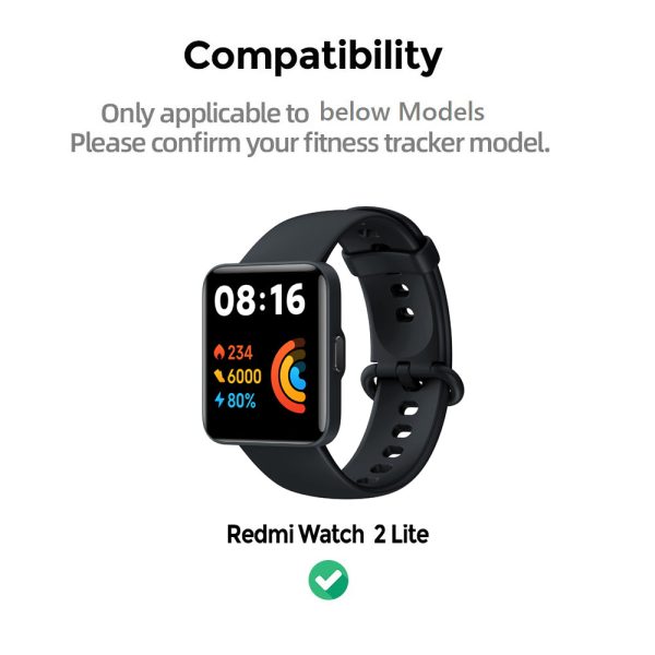 Xiaomi Redmi Watch 2 Lite Band + Watch Case| Silicone Straps Wristband Sport Band |  Pack Of 5 Fashion