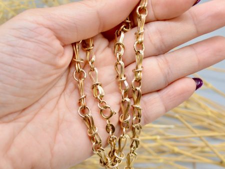 Vintage 1990s Fancy Chain 18.5 inch Long 9ct Yellow Gold For Discount