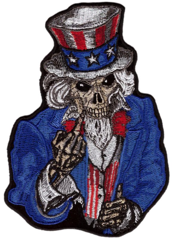 Middle Finger Uncle Sam Biker Jacket Patch Hot on Sale