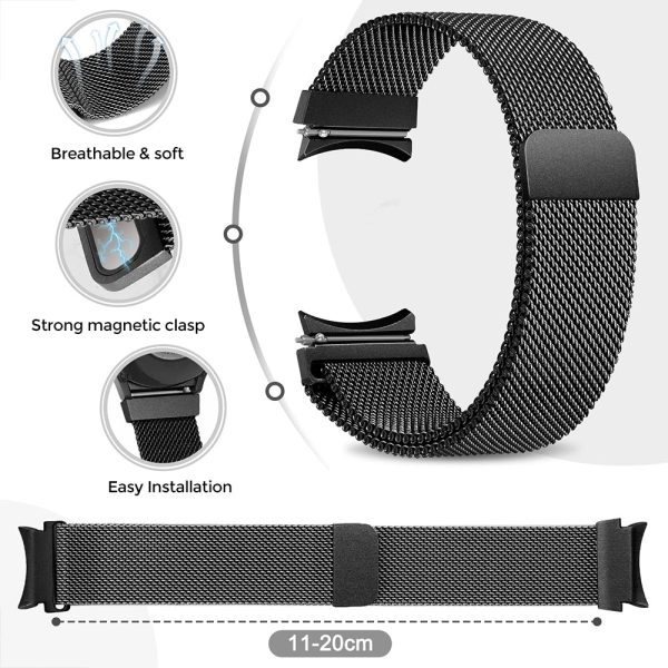 20mm Samsung Galaxy Watch 4 | Milanese Watch Band Strap  | Black Discount