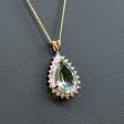 Praseolite Quartz & Diamond Large Halo Pendant & Necklace Set on Sale