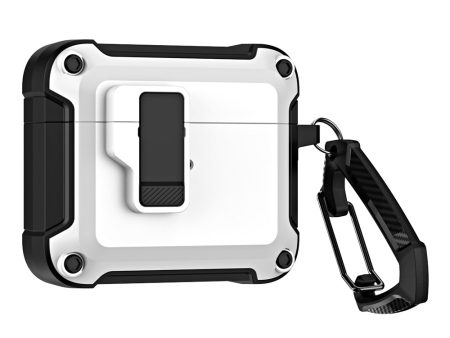 AirPods 4 Case Cover (2024) with Secure Lock Clip | Rugged Armor Shockproof Hard Shell Design |White For Cheap