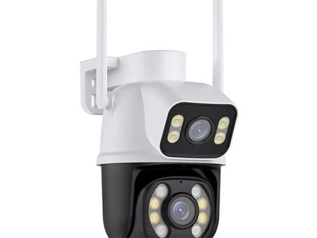 WiFi Outdoor Security Camera, 2.4GHz ,5MP Dual Screen Camera with Auto Tracking - Black on Sale