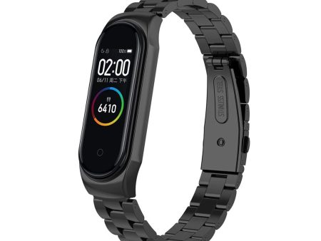 Xiaomi Mi Band 6   5 | 3 beads Stainless Steel Metal Watch Band Strap | Black Online Hot Sale