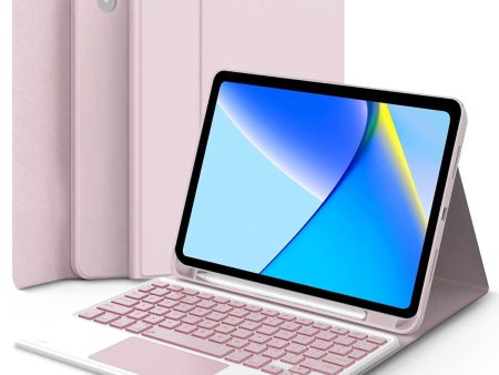 Bluetooth Keyboard With Case Cover Mouse For iPad 10th Gen 2022 10.9   - Pink on Sale