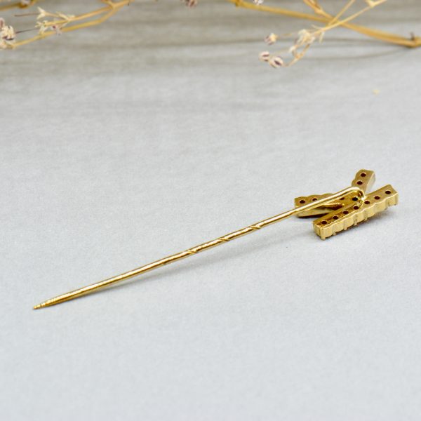 Reserved for D - Bohemian Pyrope Garnet Alphabet Letter K Gold Vermeil Silver Gilt Stick Pin Tie Pin Brooch Sale