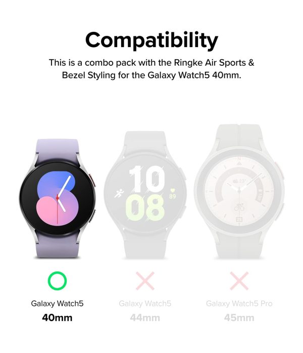 Samsung Galaxy Watch 5 40mm | Air Sports+Bezel Combo Pack| Black + 40-12 Online Sale