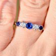 Edwardian Blue Sapphire & Diamond 18ct Yellow Gold Five-Stone Ring (0.56ct) Online Sale