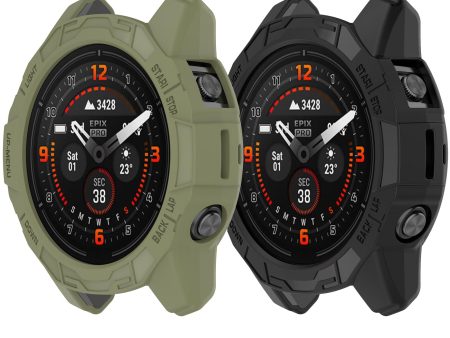 [ Pack of 2 ] Case For Garmin EPIX Pro 47mm Fenix 7 Pro Fenix7- Soft TPU Protective Watch Case Cover Black & Green) Supply