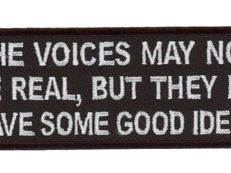 Velcro Voices Not Real but Have Good Ideas Funny Biker Patch Fashion