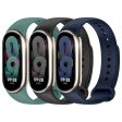 [Pack of 3] Silicone Strap For Xiaomi Mi Band 8 (Black Green Dark Blue) Sale