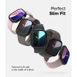 Slim Case For Apple Watch 10 46mm | Bezel [Frame Only] Hard Polycarbonate Thin Cover- Clear + Matte Black Fashion