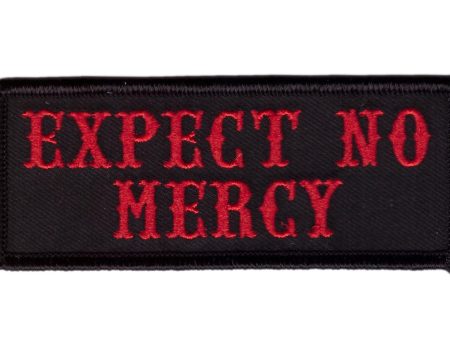 Red Expect No Mercy Morale Biker Jacket Patch For Discount