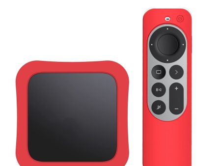 Apple TV 2021 Silicone Remote Sleeves  2nd Generation  + TV Box Case Skin |  Red Hot on Sale