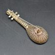 Vintage Mandolin Silver Filigree Brooch Cheap