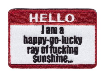 Velcro I am Happy Go Lucky Ray of Sunshine Morale Funny Tactical Patch Fashion