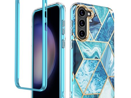 Samsung Galaxy S23 Plus 5G | Marble Shockproof Bumper Stylish Slim Phone Cases | Blue Marble Hot on Sale