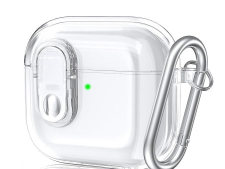 Airpods 4 Case Cover (2024), Secure Lock Clear Soft TPU Anti-drop Anti-scratch Protective Cover with Keychain - Clear For Sale