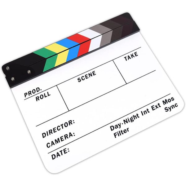 Professional Clapperboard Studio Camera Photography Video Acrylic Director Film Clapboard [Clapper Board Slate] [9.85Inch x 11.8 inch] Online Hot Sale