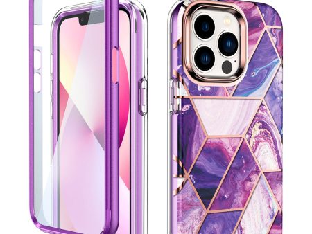 Apple iPhone 13 Pro Max Case | Marble Shockproof Bumper Stylish Slim Phone Cases | Purple Marble Online Sale