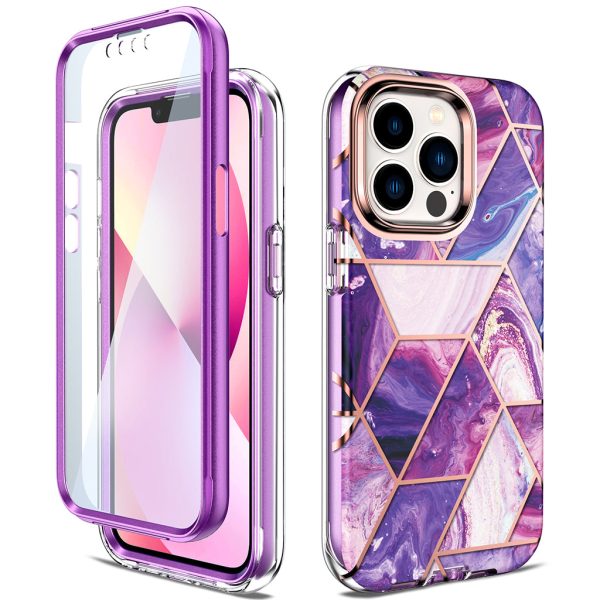 Apple iPhone 13 Pro Max Case | Marble Shockproof Bumper Stylish Slim Phone Cases | Purple Marble Online Sale