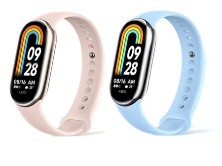 [Pack of 2] Silicone Strap for Xiaomi Mi Band 8 (Blue Pink) Online Sale