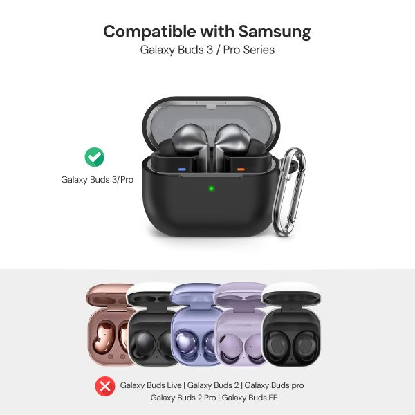 Samsung Galaxy Buds 3 Pro   Samsung Galaxy Buds 3 Case Cover | Silicone Protective Headphone case - Black Online Hot Sale