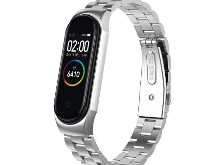 Xiaomi Mi Band 6   5 | 3 beads Stainless Steel Metal Watch Band Strap | Silver Hot on Sale