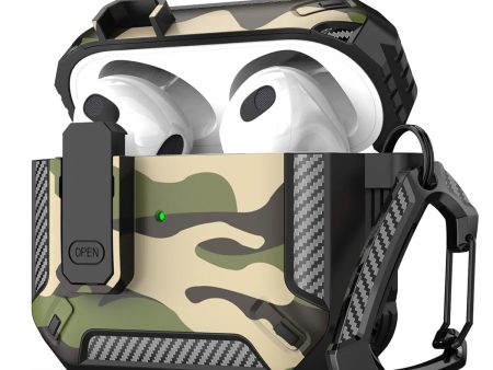 AirPods 4 Case Cover (2024) with Secure Lock Clip | Camouflage Design Military Design |Green For Discount