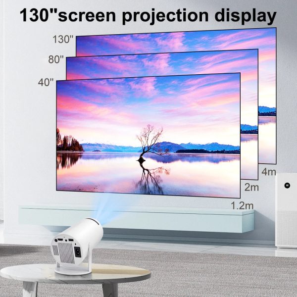 Mini Projector, HY300 Auto Keystone Correction, 4K 1080P Support Portable Projector, 150 ANSI Smart Projector with 2.4 5G WiFi, Android 12.0, 130 Inch Screen Outdoor Home Video Projector Online