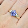 9CT Yellow Gold Tanzanite Flower Floral Cluster Ring Sale