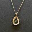 Praseolite Quartz & Diamond Large Halo Pendant & Necklace Set on Sale