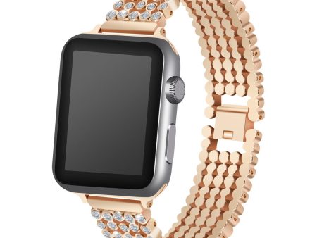 Apple Watch 41mm   40mm   38mm | Metal Rhinestone Diamond Stainless Steel Replacement Band |Gold Online now