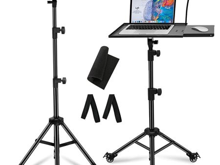 Projector Tripod Stand With Wheels | Phone Holder [Adjustable Height upto 61? Tiltable 180 Degrees] Rolling Laptop Desk Tripod For Stage, Studio, DJ Equipment | Pack of 1 Discount