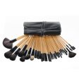 32 Pieces Professional Makeup Brushes, Cosmetic Facial Make up Brush Kit - Brown on Sale