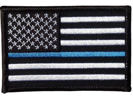 Velcro US Flag Blue Line Police Support Patch Discount